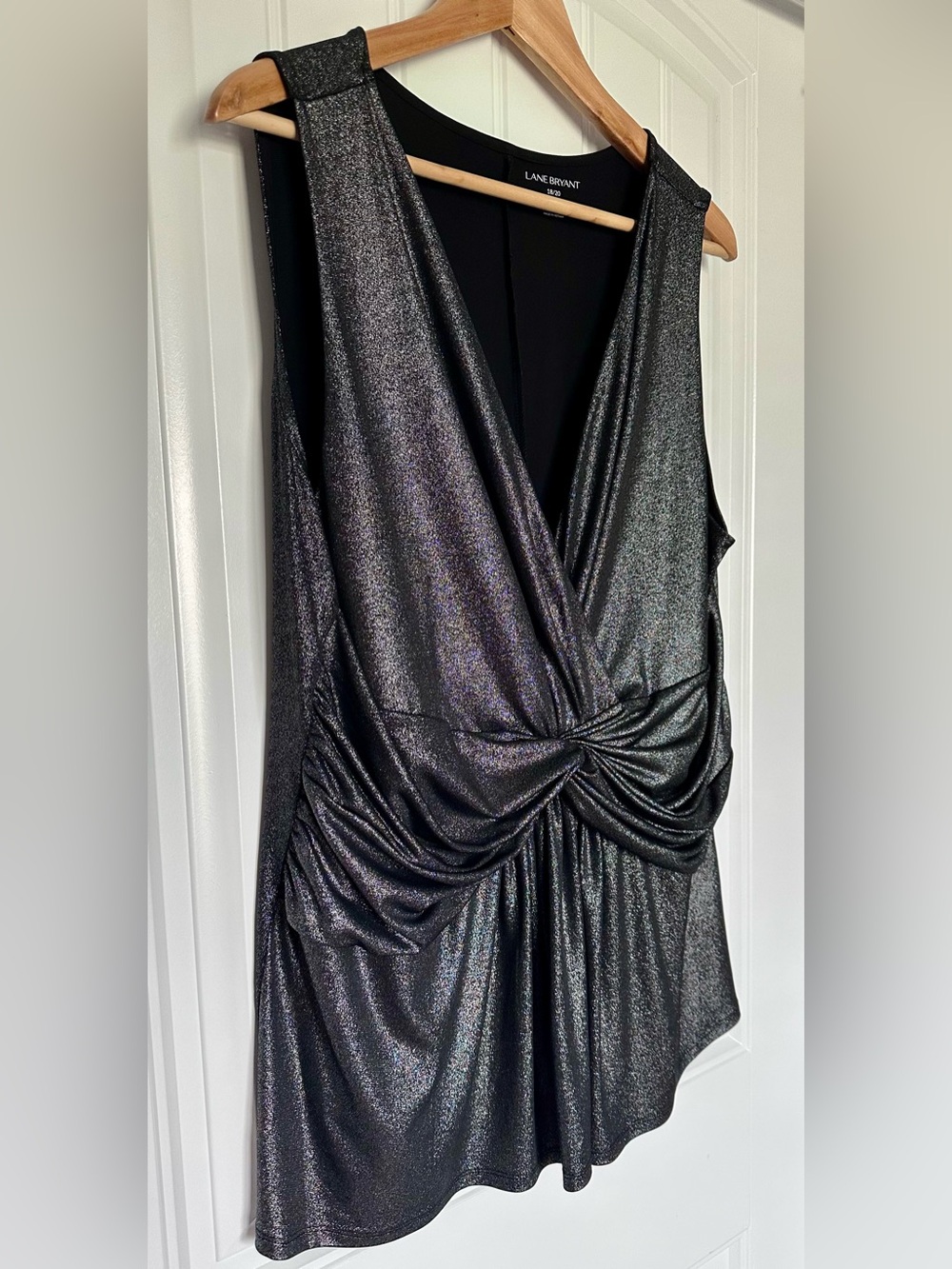 Lane Bryant Metallic Sleeveless Twist Front Top Women’s 18/20